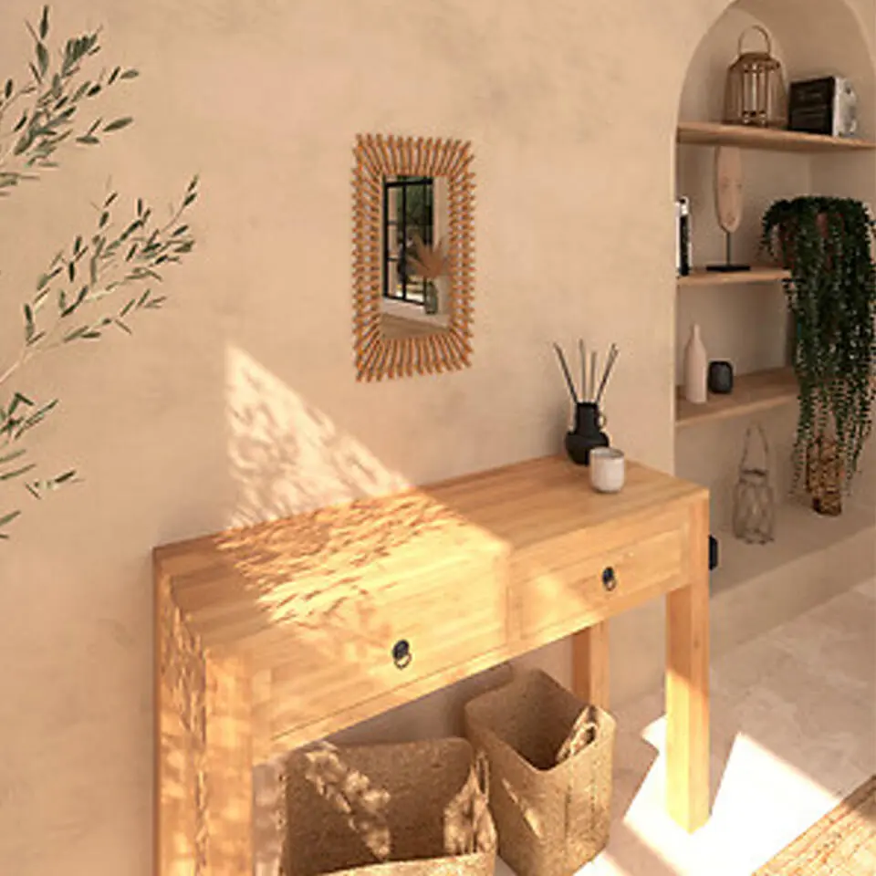 Atmosphera Wandspiegel Leonie - Boho/ibiza stijl - rotan