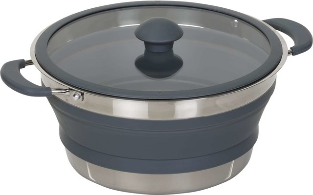 Berger Edelstahl Falt-Topf 3,5 Liter grau gefaltet 6 cm hoch