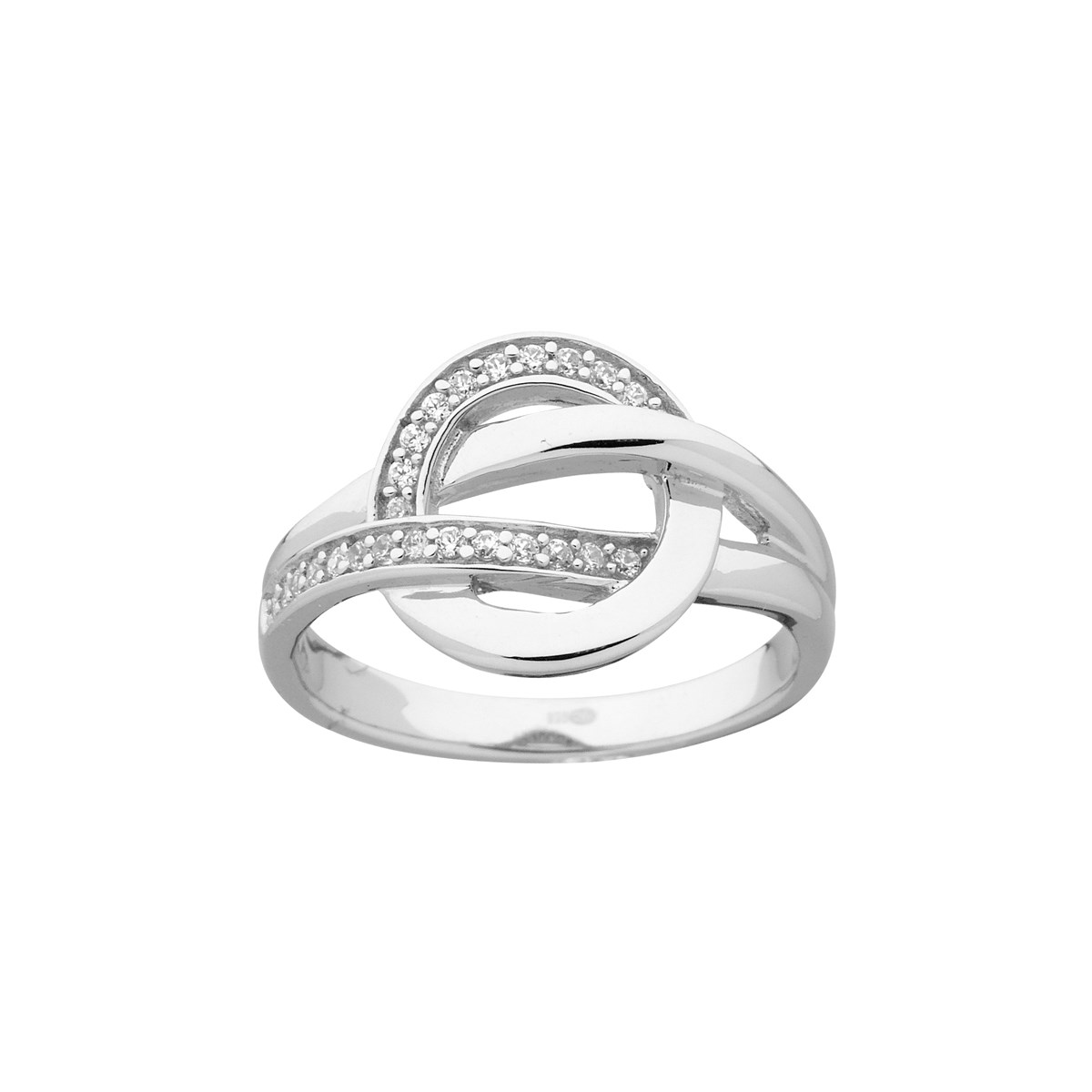 Bague en Argent avec oxyde de zirconium blanc
