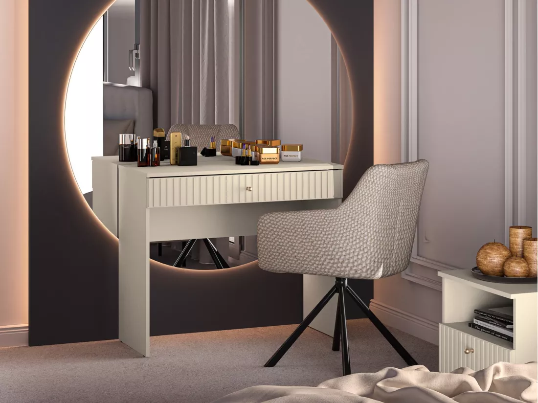 Coiffeuse avec tiroir - 92 cm - beige - CALETTO
