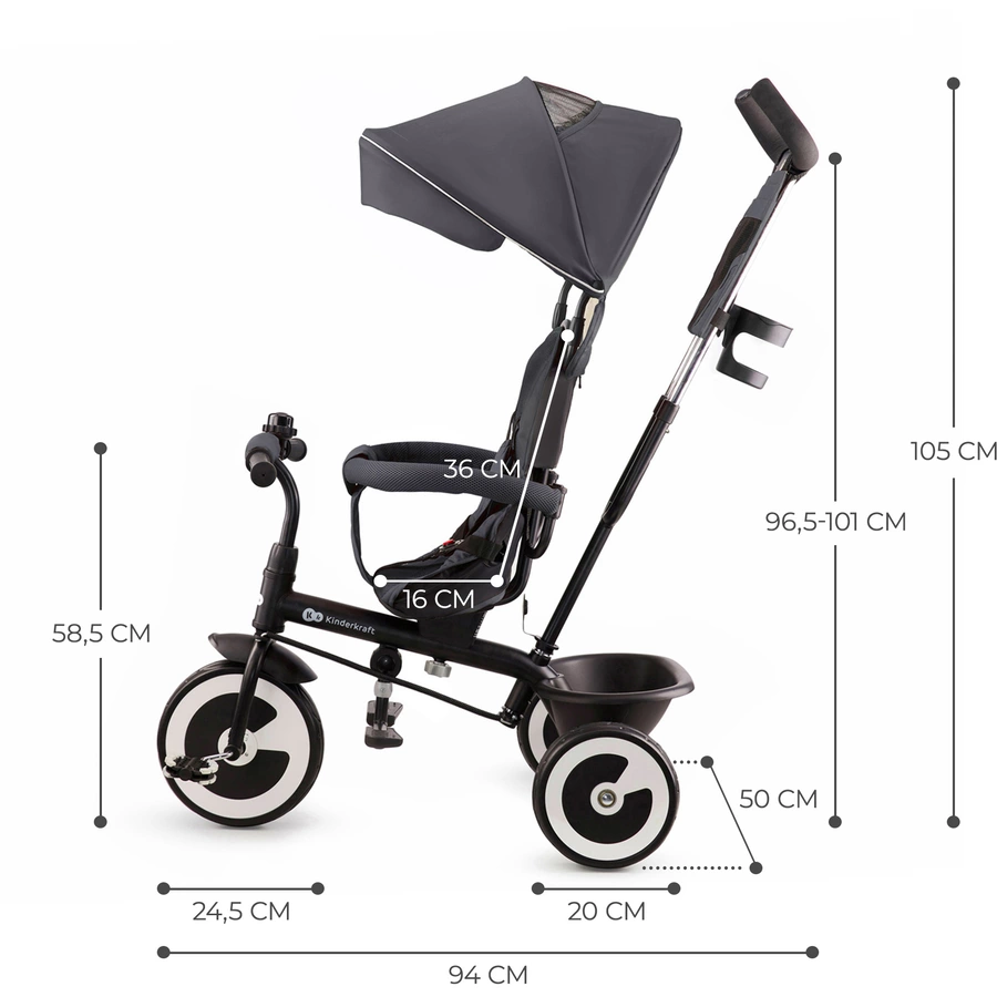 Kinderkraft Dreirad Aston, grau