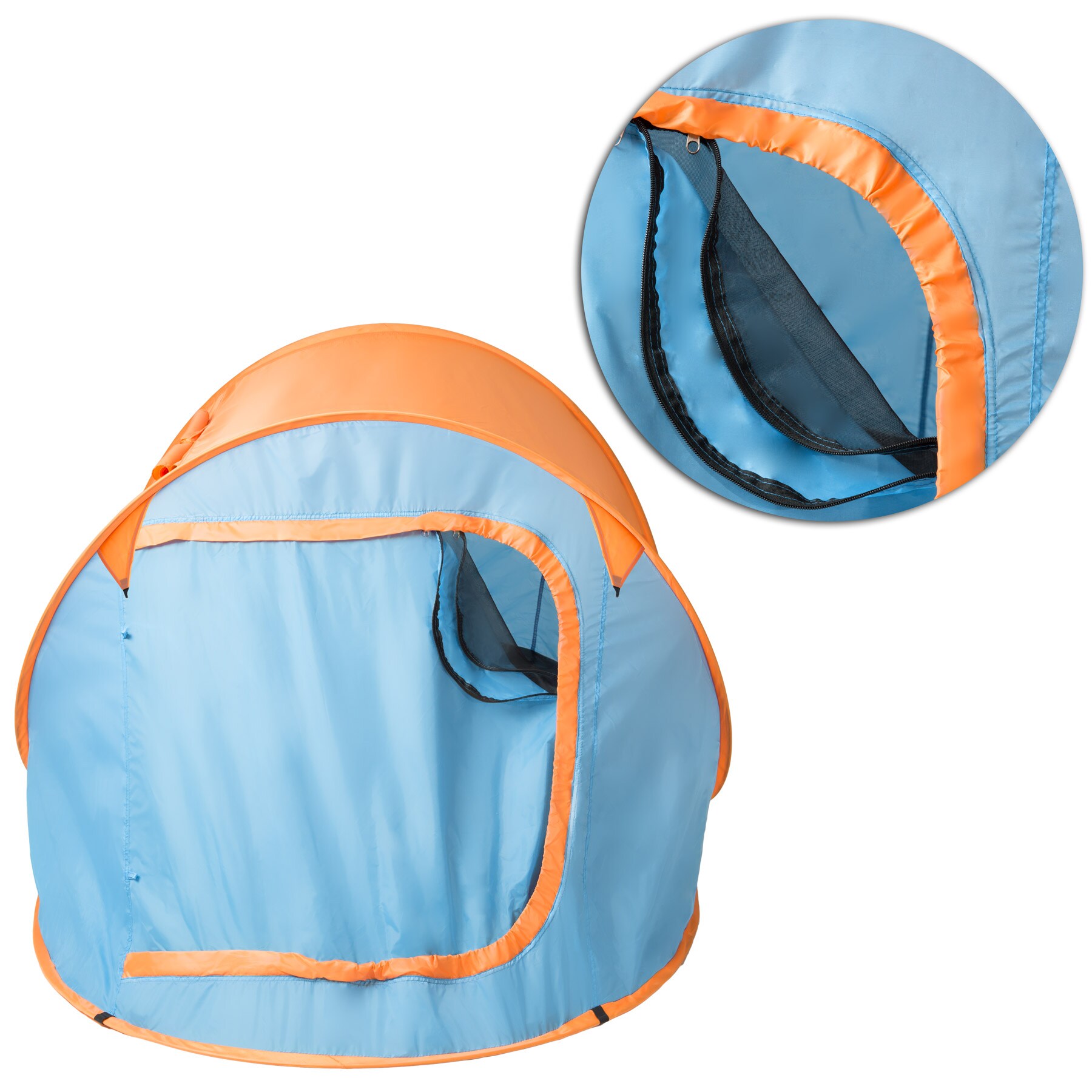 tectake® Pop-up Wurfzelt, für 2 Personen, wasserdicht, mit Moskitonetz, inklusive Heringe, Spannseile und Tragetasche