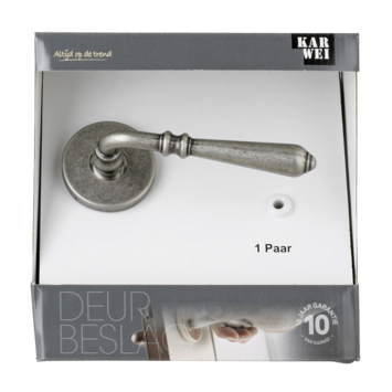 Karwei deurkruk set Bento rond rozet tin look messing