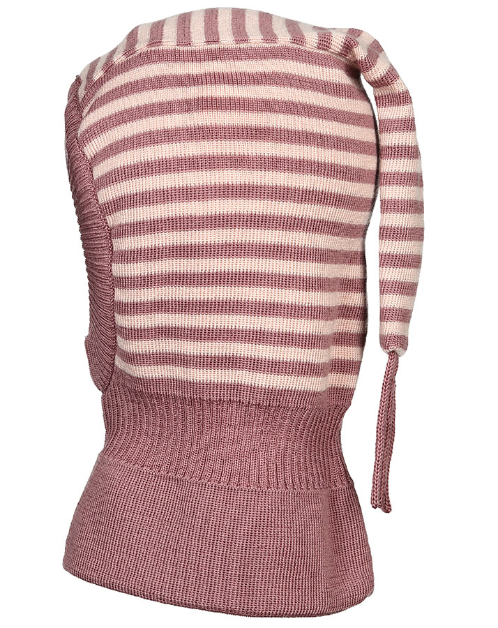 Woll-Schlupfmütze ANDI mit Zipfel doppellagig in mauve/pastellrosa