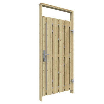 Tuinpoort pakket recht op metalen frame groen