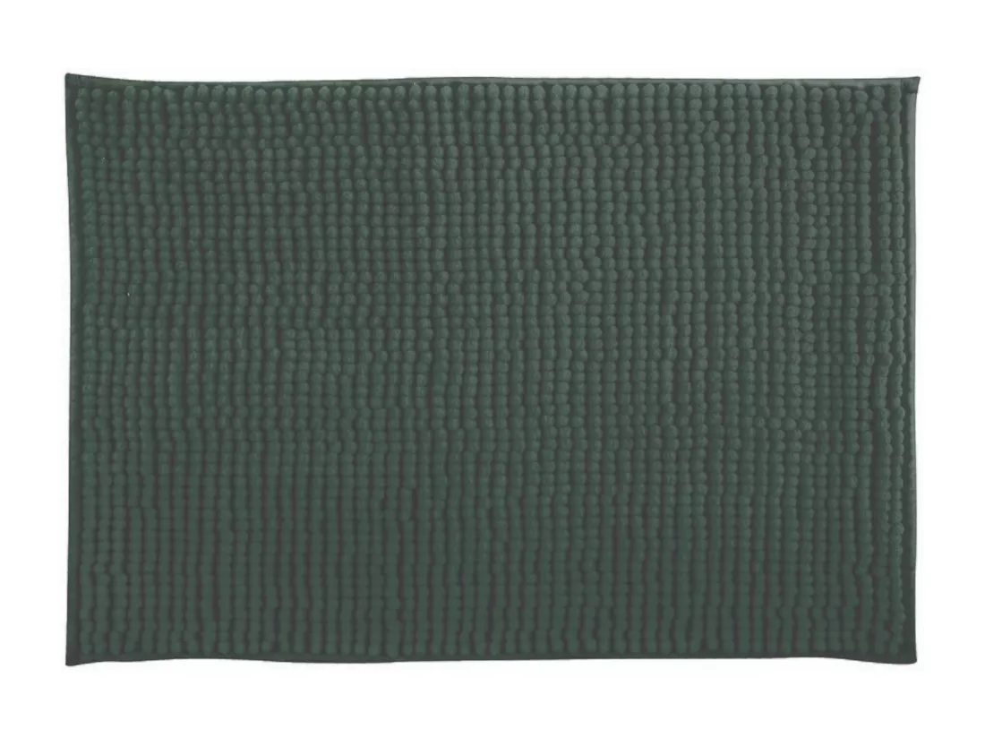 Tapis de salle de bain en polyester en vert foncé 40 x 60 cm