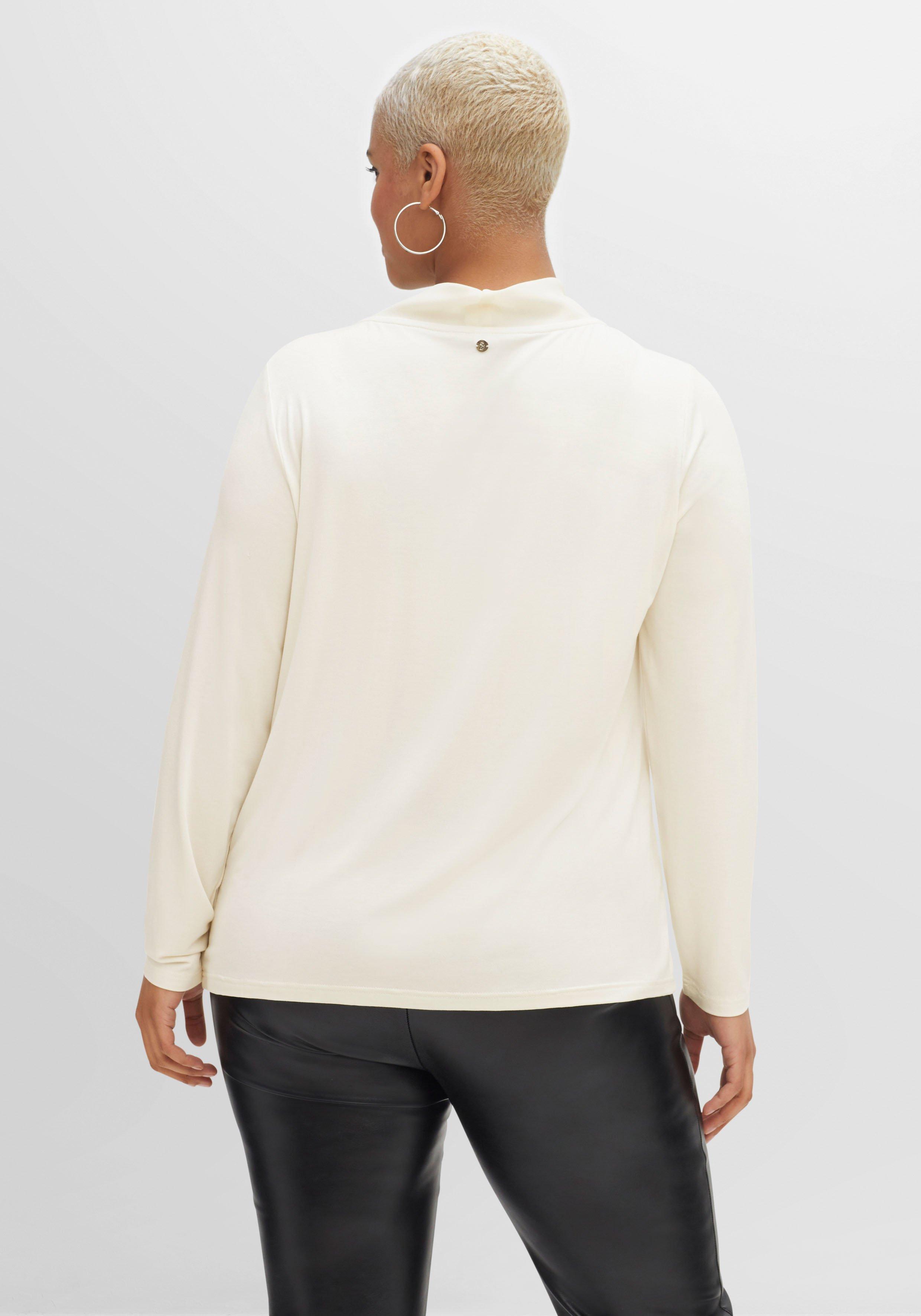 Langarmshirt mit Chiffonschluppe
