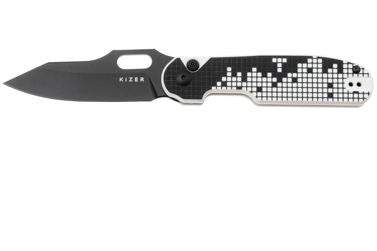 Kizer Vanguard Cormorant V3634A1, Black Nitro-V, Black and White G10, zakmes