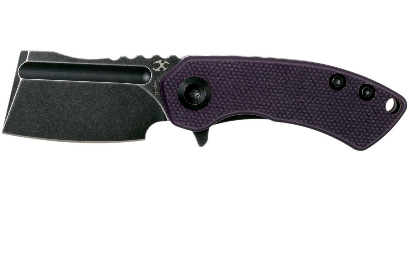 Kansept Mini Korvid T3030A3 Blackwashed, Purple G10 zakmes, Justin Koch design