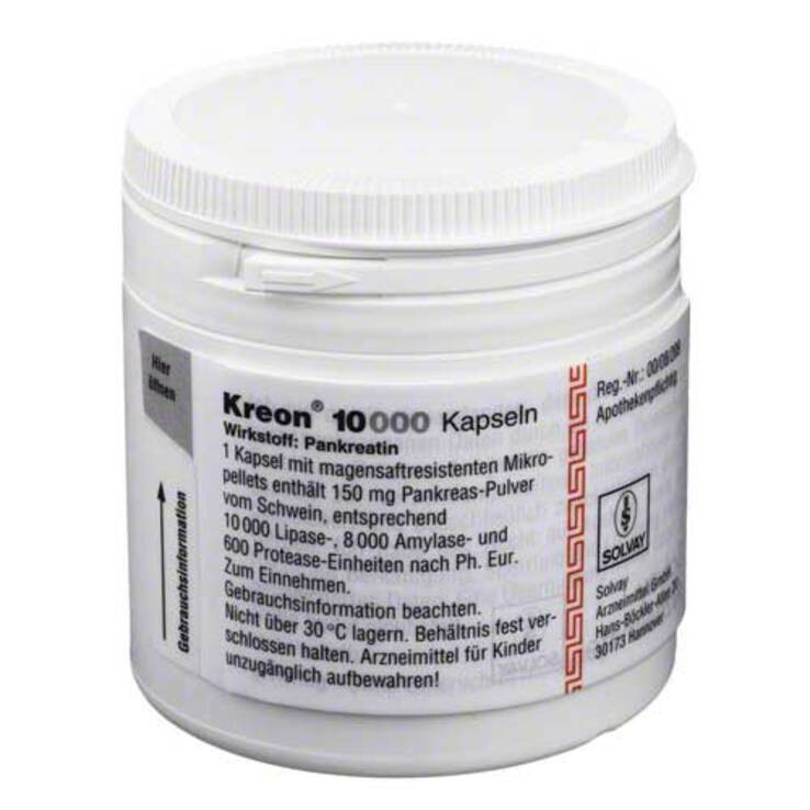 Kreon 10.000 Hartkapseln mit magensaftresistent überzogene Pellets, 200 St