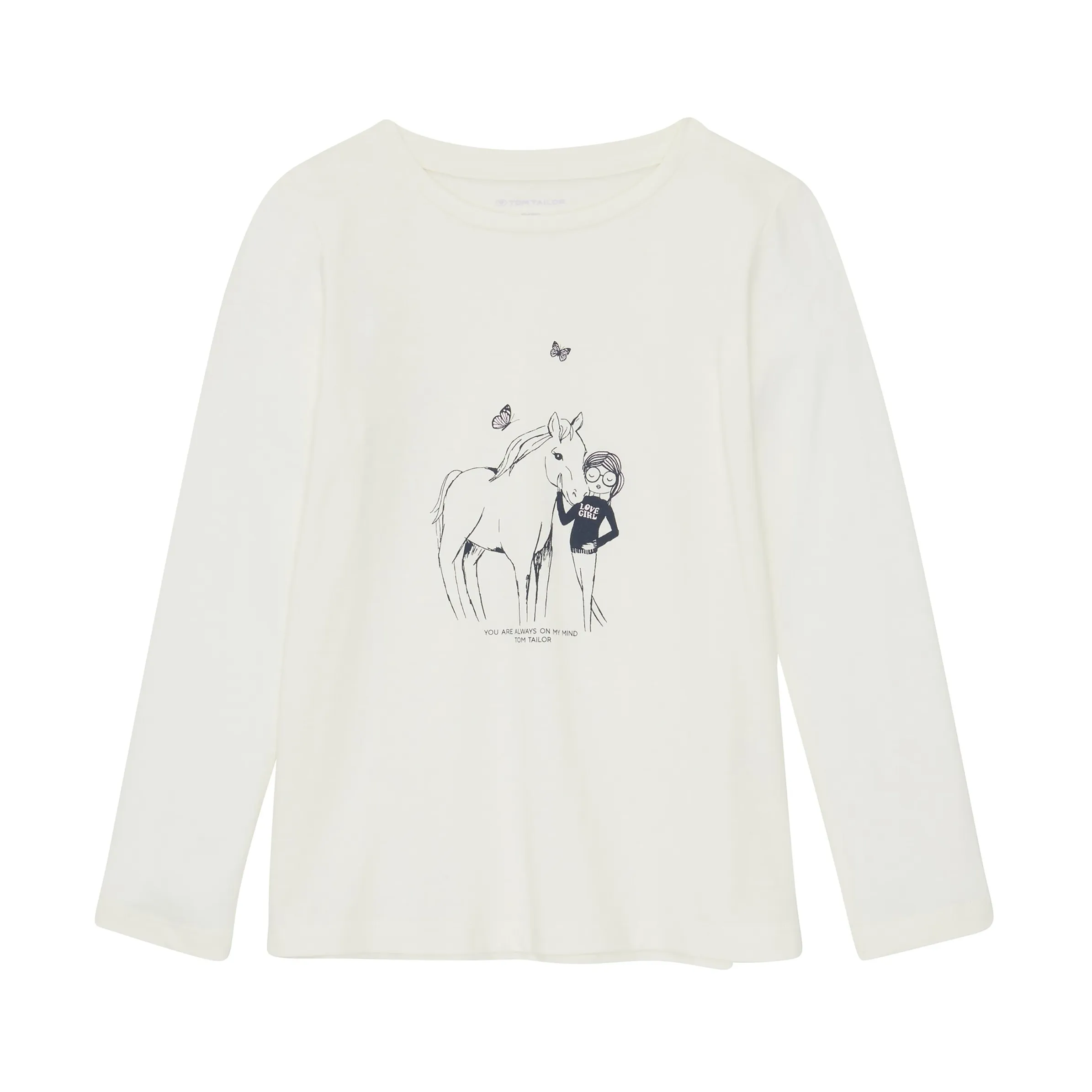 Mädchen Longsleeve mit Pferdemotiv