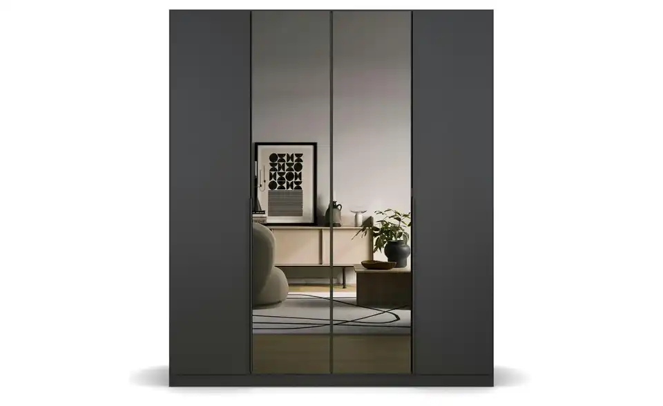 Drehtürenschrank Grau 181 cm 4 Stück