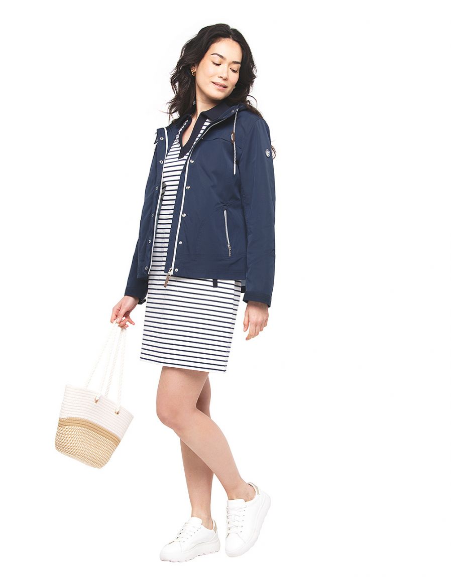 Robe marinière écru bleu
