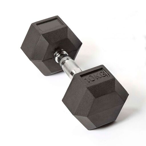 Halter hexagonal único Wod de 10 kg (sem logotipo)