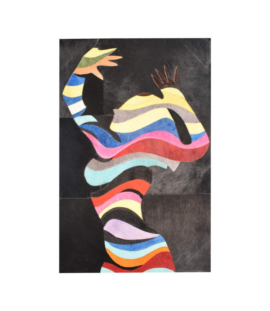 Tableau Fait main FUN Multicolore 51x76 en peau de bête