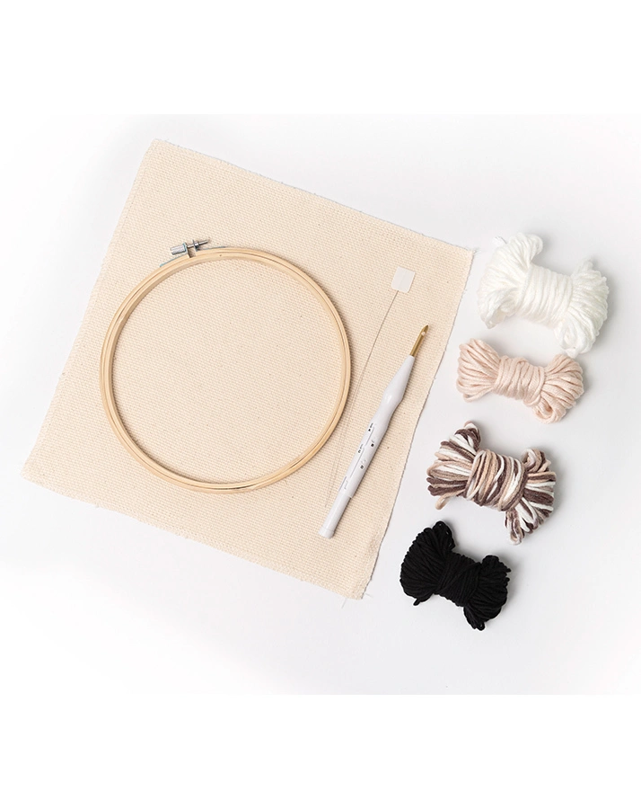 Punch-Needle-Set ALPAKA 8-teilig in weiß/beige