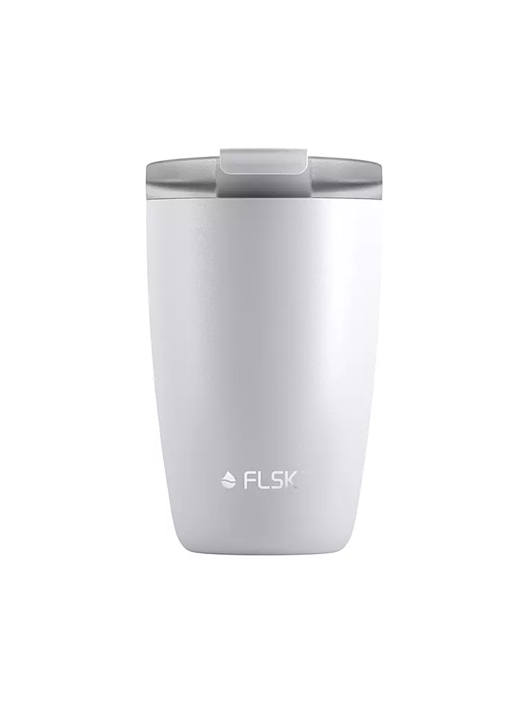 FLSK Isolierbecher - Thermosbecher CUP Coffee to go-Becher 0,35l Edelstahl White weiss