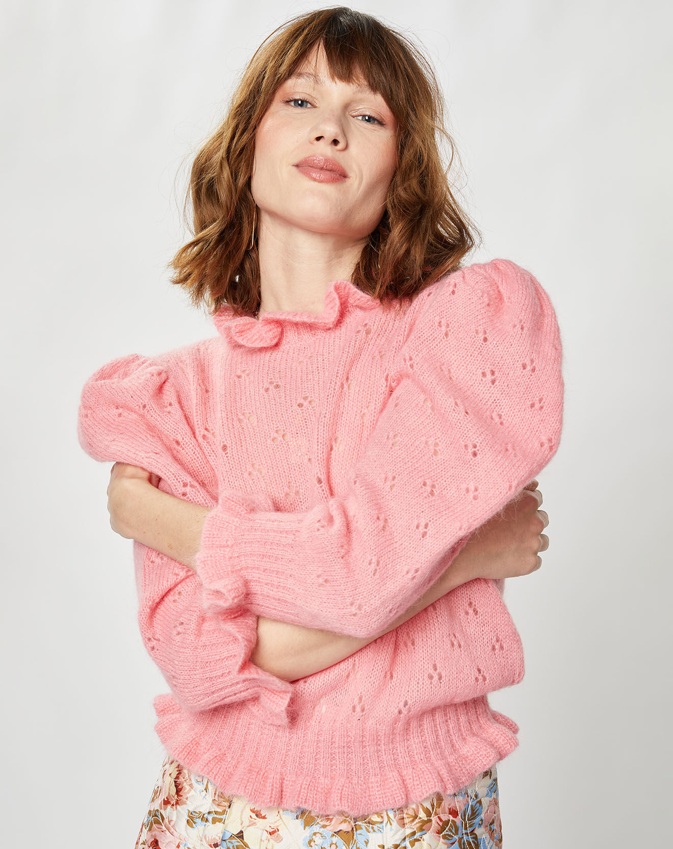 Manoush Pull en Mohair & Alpaga mélangés Chamallow rose