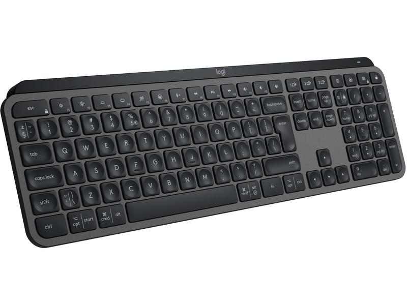 Logitech Tastatur MX Keys S CH-Layout Komfortable Tastatur mit Multi-Device Kopplung und intelligenter Beleuchtung