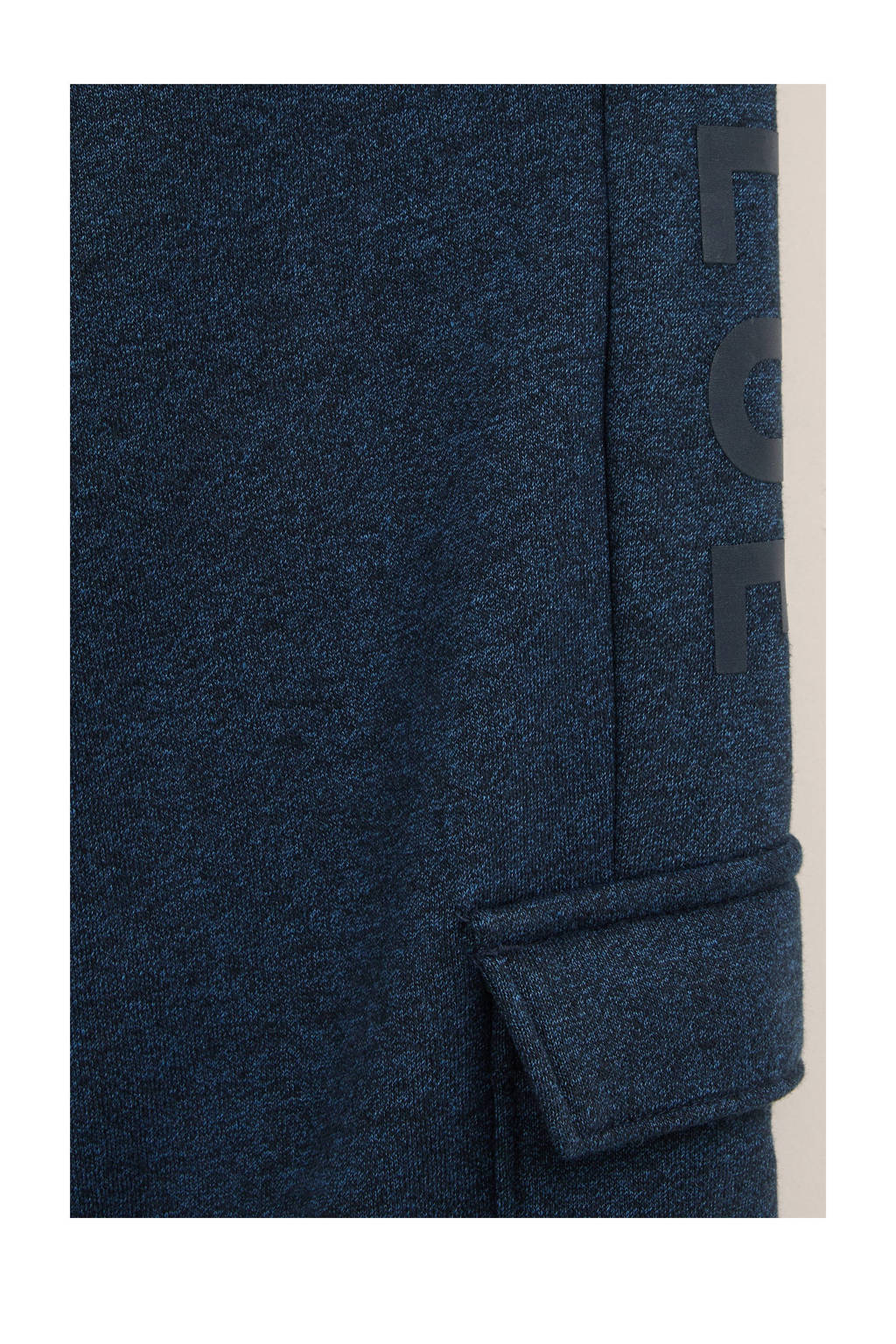 WE Fashion gemêleerde slim fit joggingbroek donkerblauw