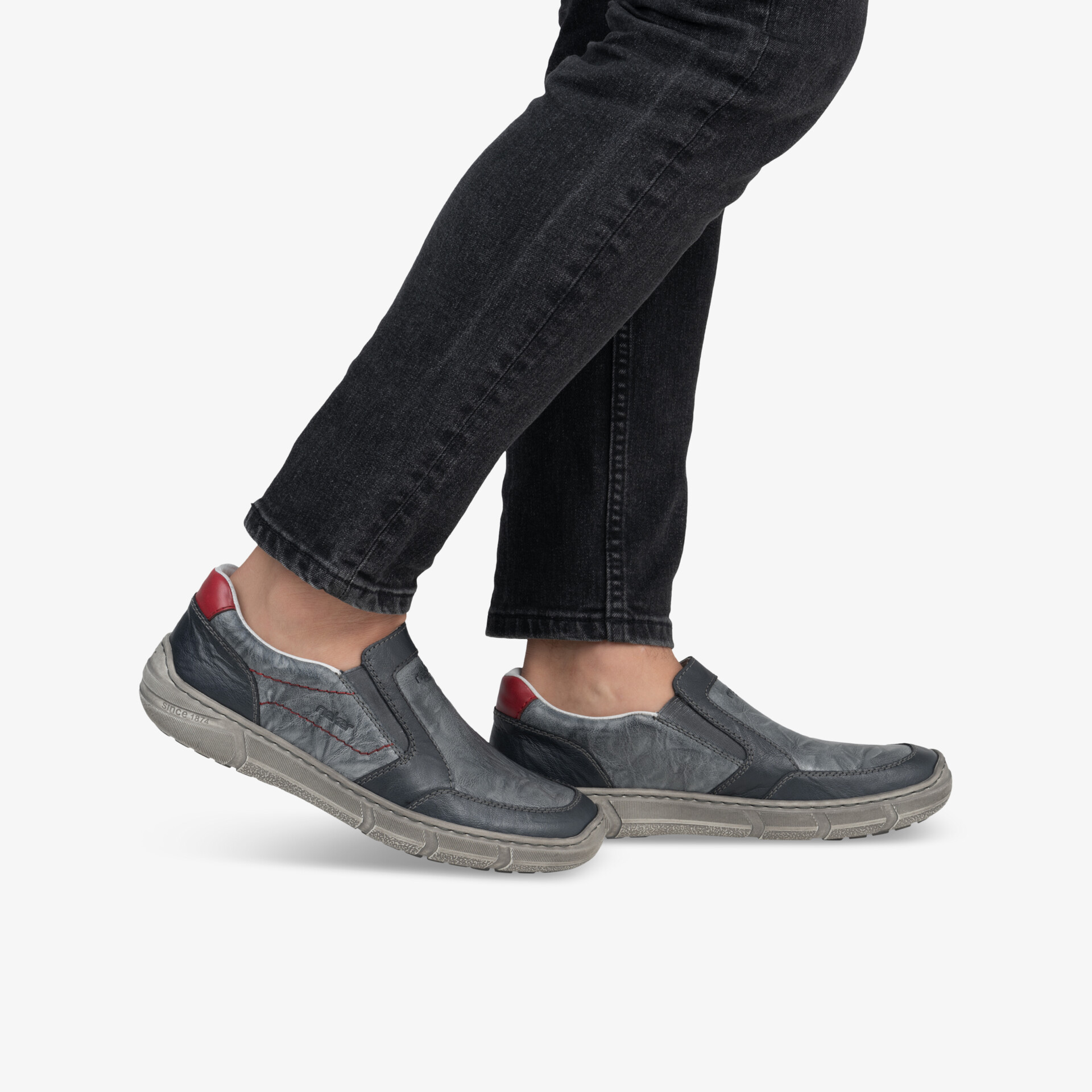 rieker Herren Slipper blau