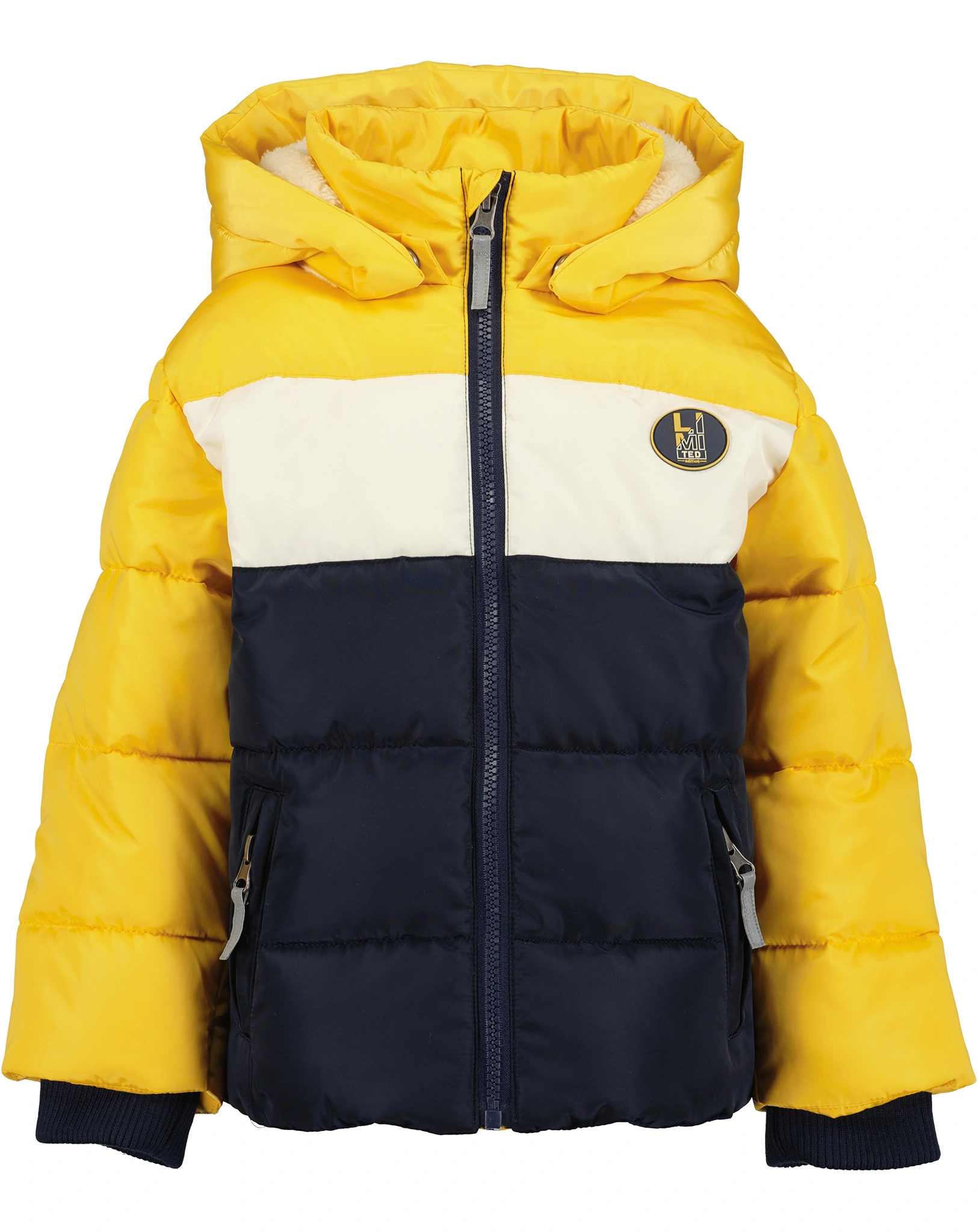 Steppjacke BRIGHT in nachtblau/gelb