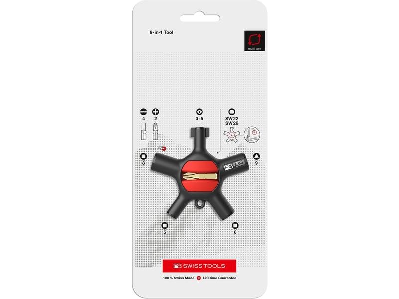 PB Swiss Tools Schaltschrankschlüssel Universal, 9-in-1, PB Bithalter