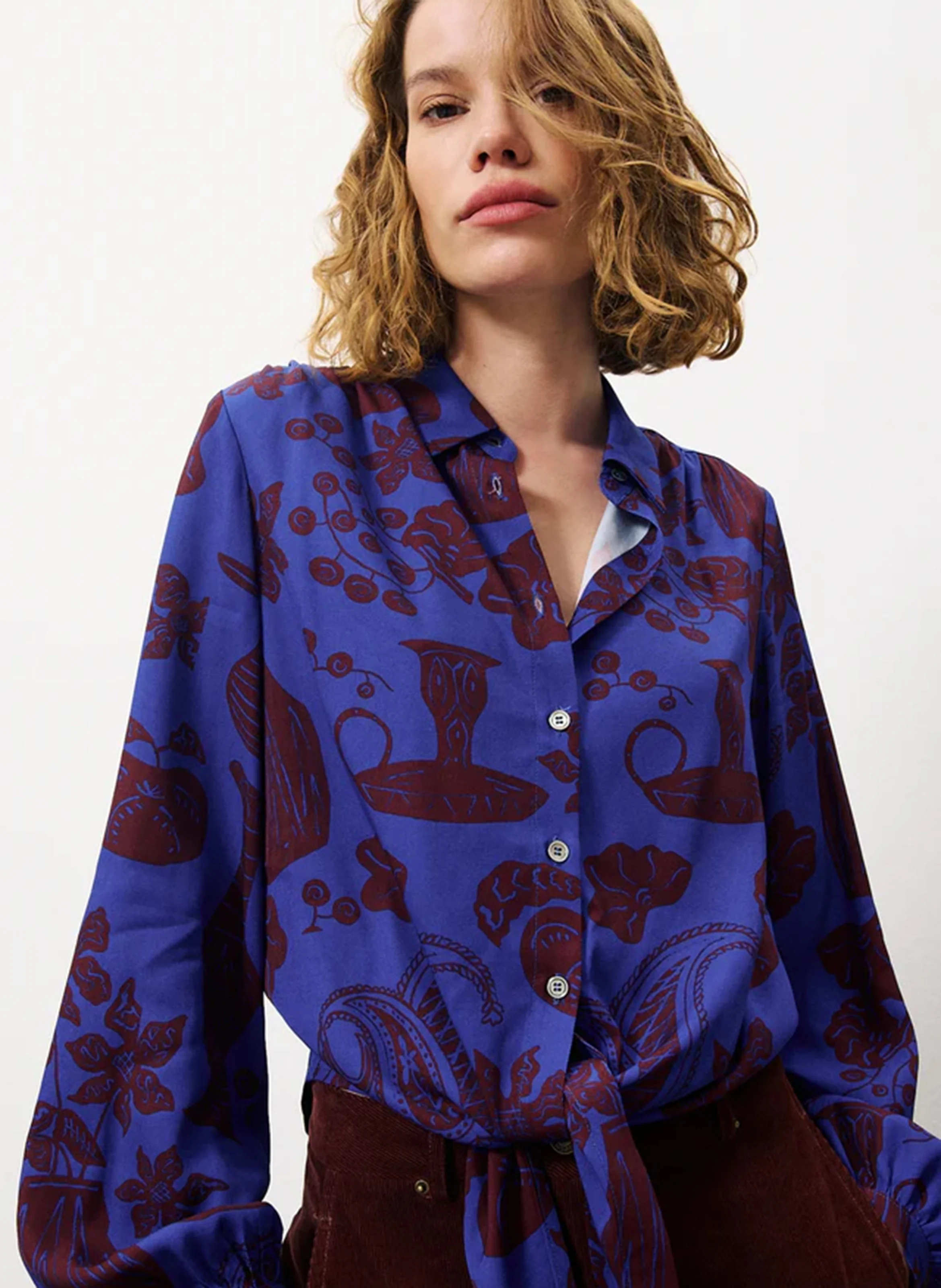 SWAN - Chemise fluide à nœud imprimé | Multicolore