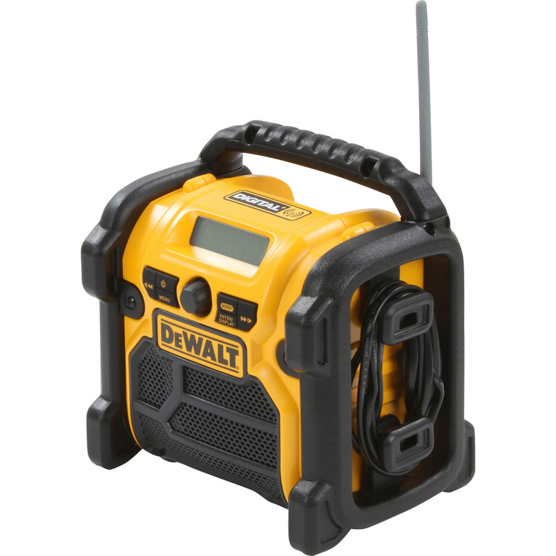 DeWALT DCR020-QW DAB+/FM bouwradio (body) 230V/10,8/14,4/18V Li-ion