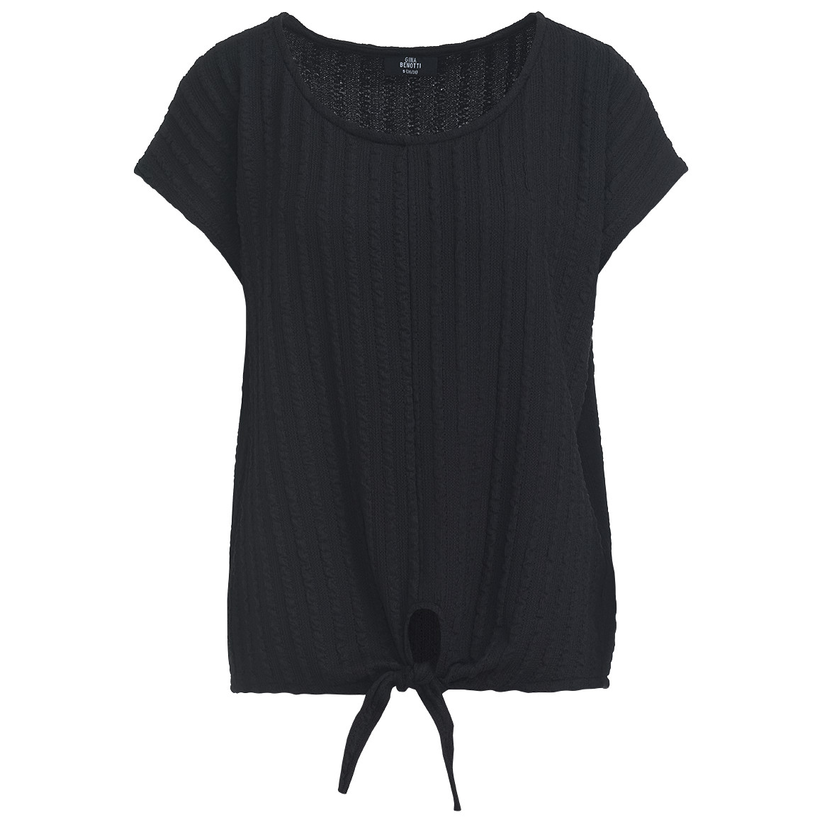 Gina Benotti Damen T-Shirt mit Strukturmuster schwarz