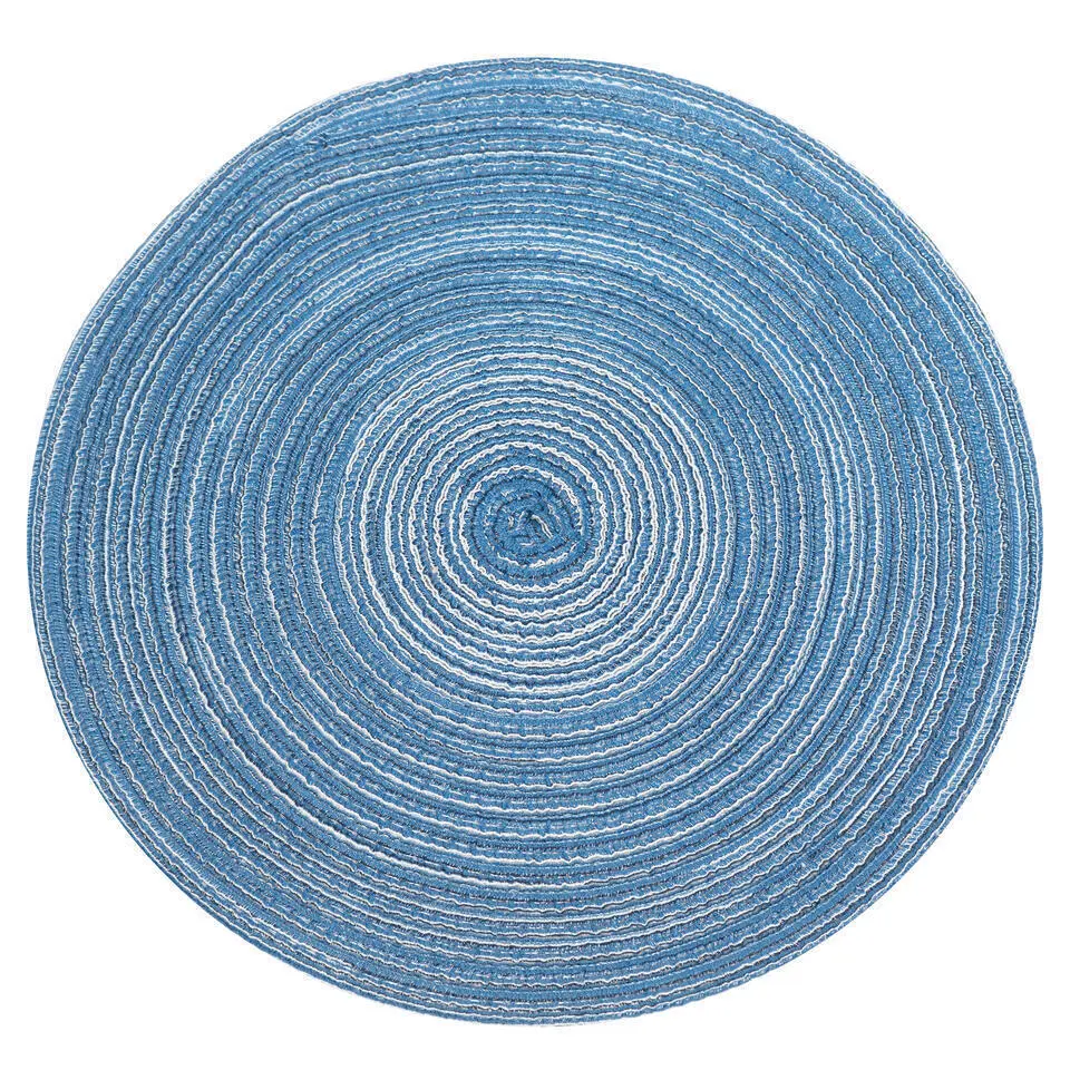 Krumble Placemat rond - Blauw/grijs - Set van 6