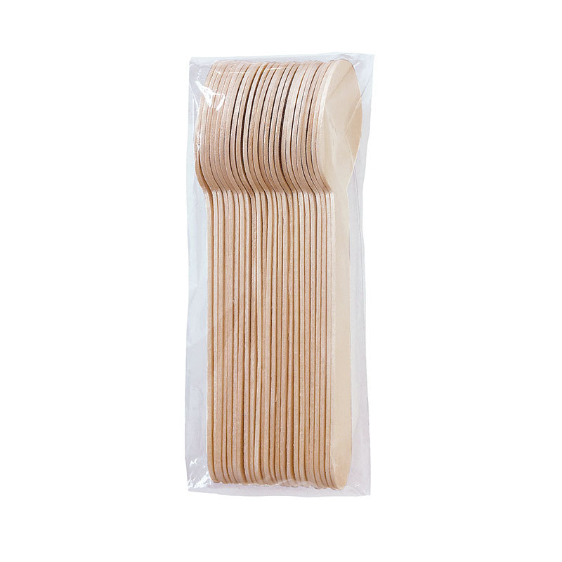 (300er Set) Holz Einweg Besteck Nachhaltiges Geschirr Party Tisch Deko Löffel / Gabel / Messer - Braun