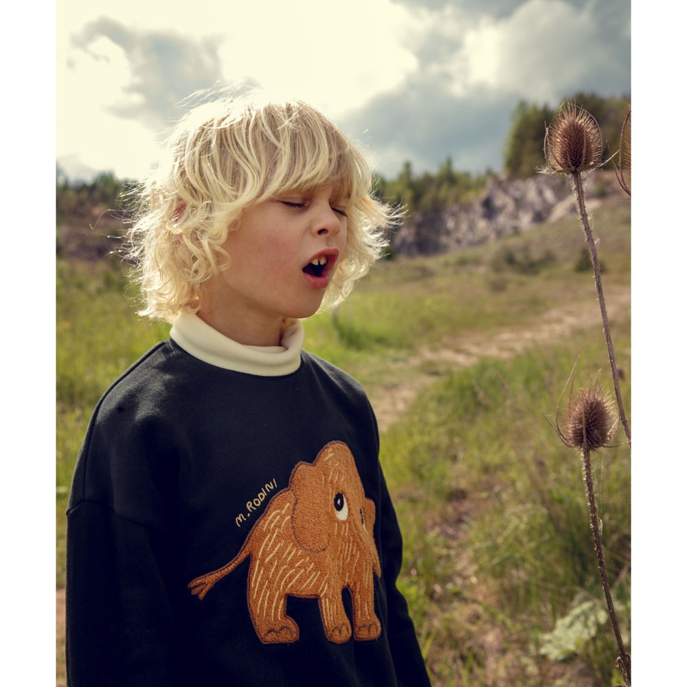 Køb Mini Rodini Black Mammoth Chenille Sweatshirt