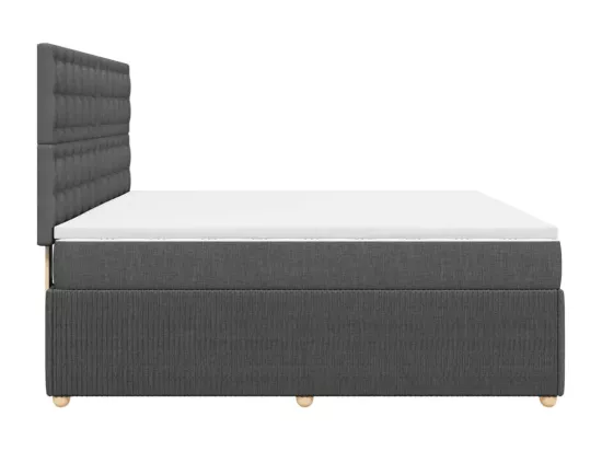 Sommier à lattes de lit avec matelas Gris foncé 180x200cm Tissu