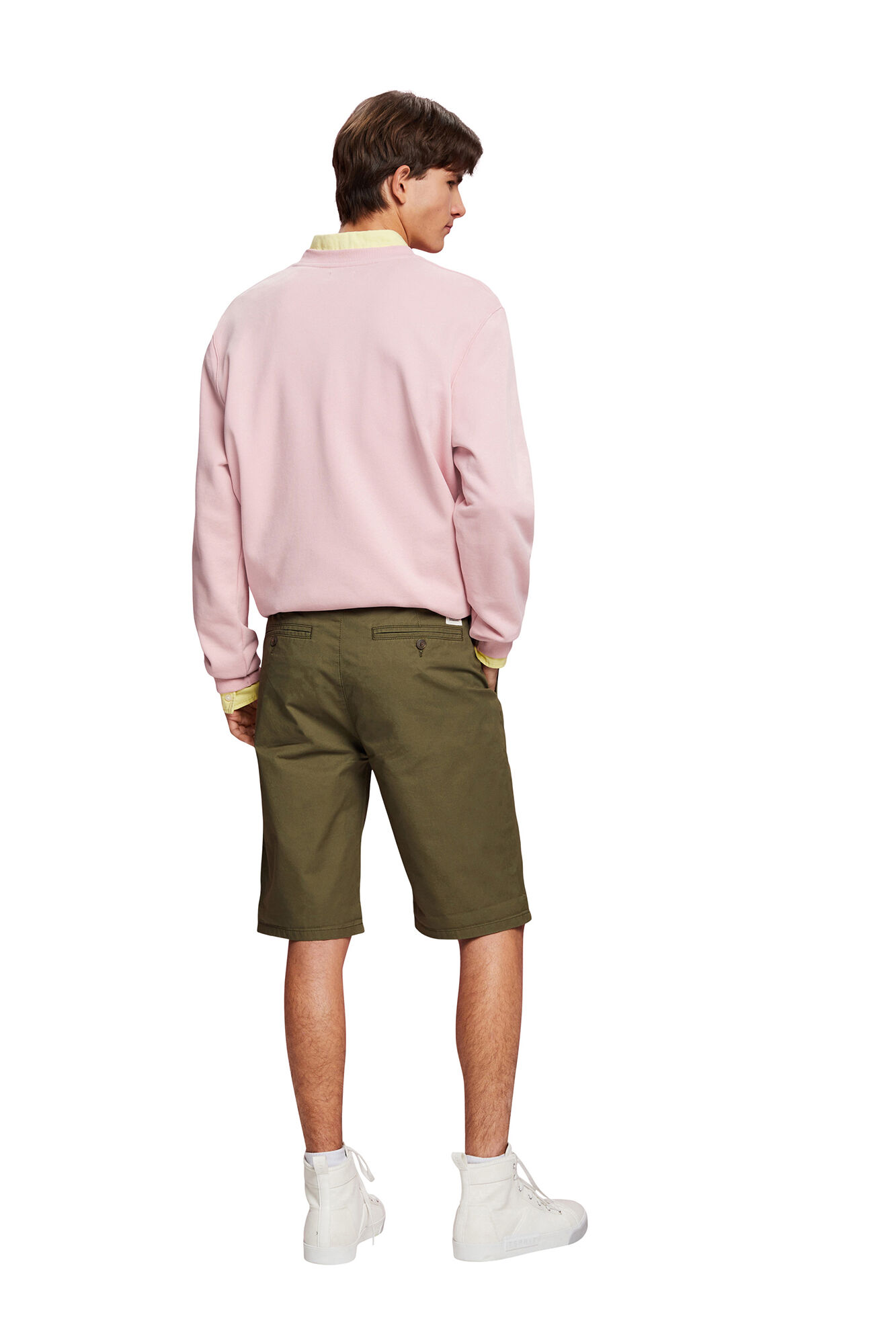 Bermuda chino 100% algodão sustentável - cáqui
