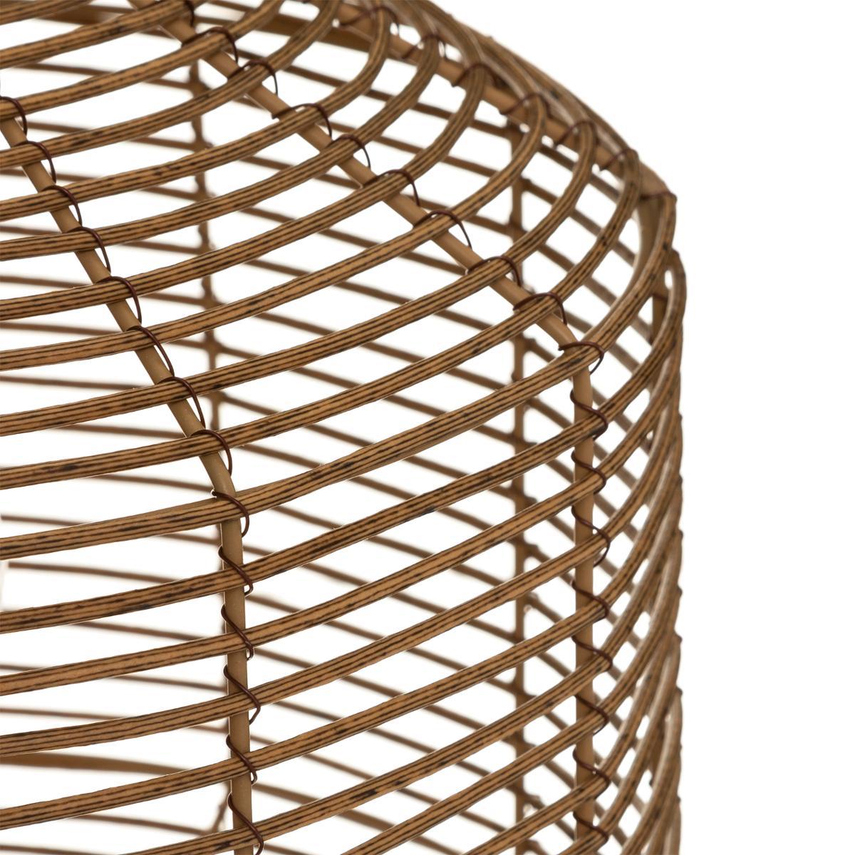 LAMPE SOLAIRE RATTAN NATUREL CUBA H.30CM