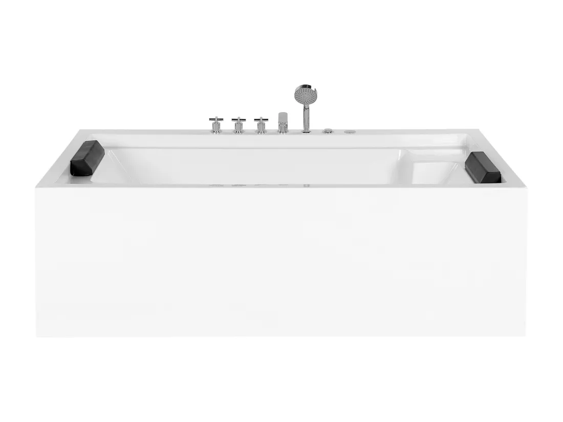 Baignoire îlot blanche 180 x 110 cm avec jets SAONA