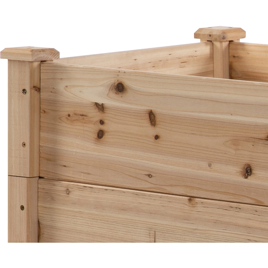 Outsunny Hochbeet mit stufenförmiges Design natur