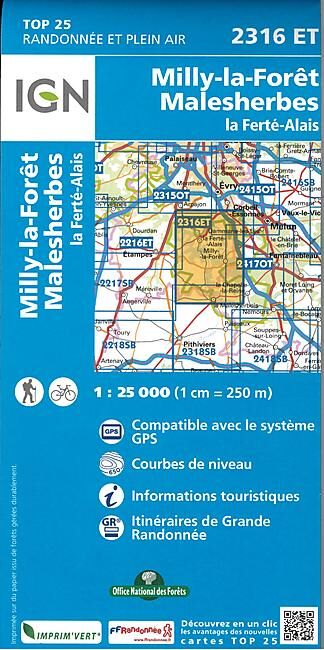 IGN - TOP 25 2316ET MILLY LA FORET 1 25 000