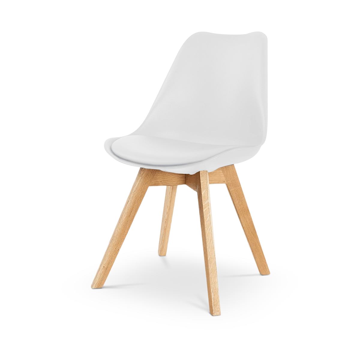 Essence Madera eetkamerstoel wit - houten onderstel