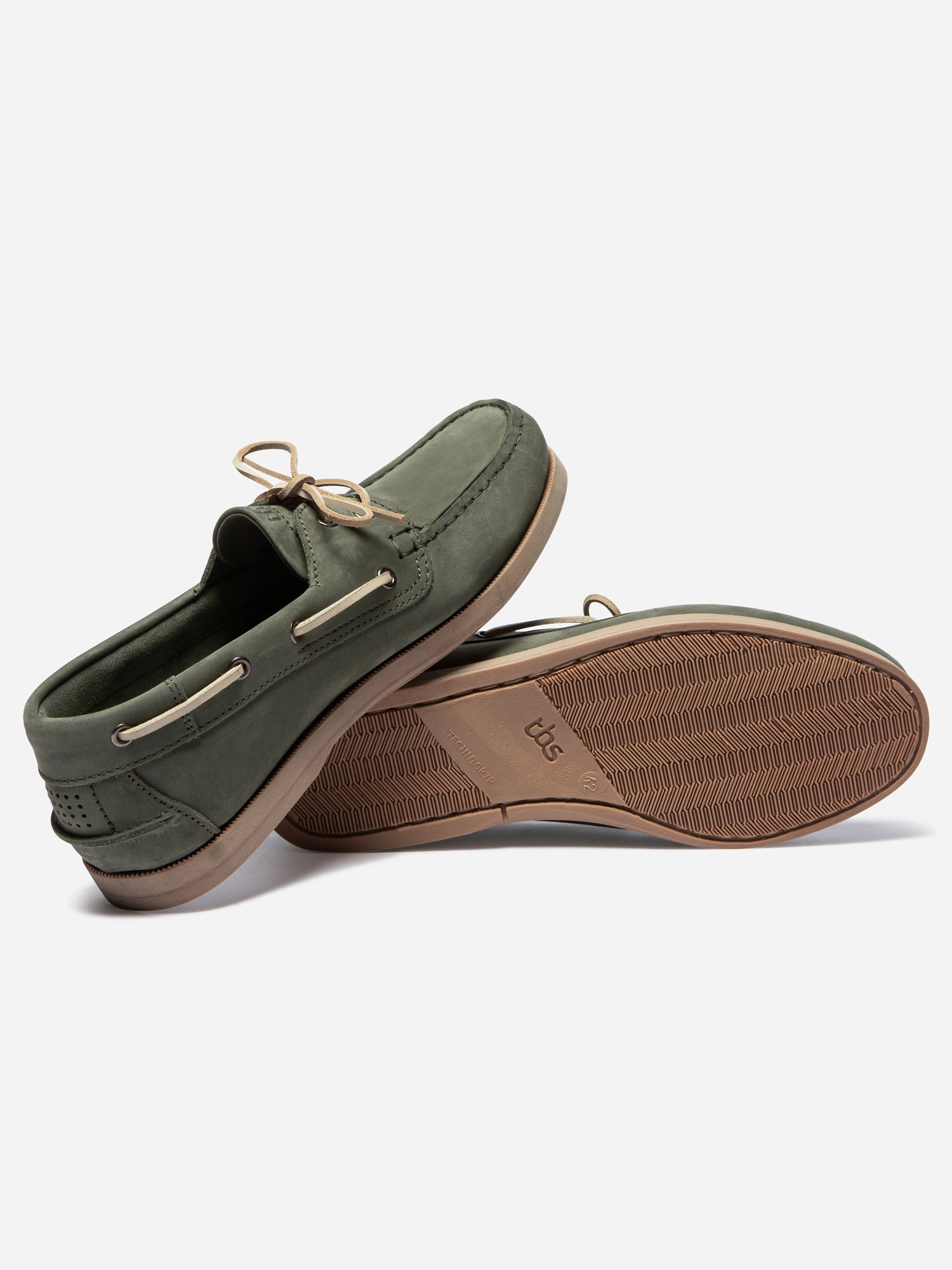 Chaussure Bateau Cuir Kaki