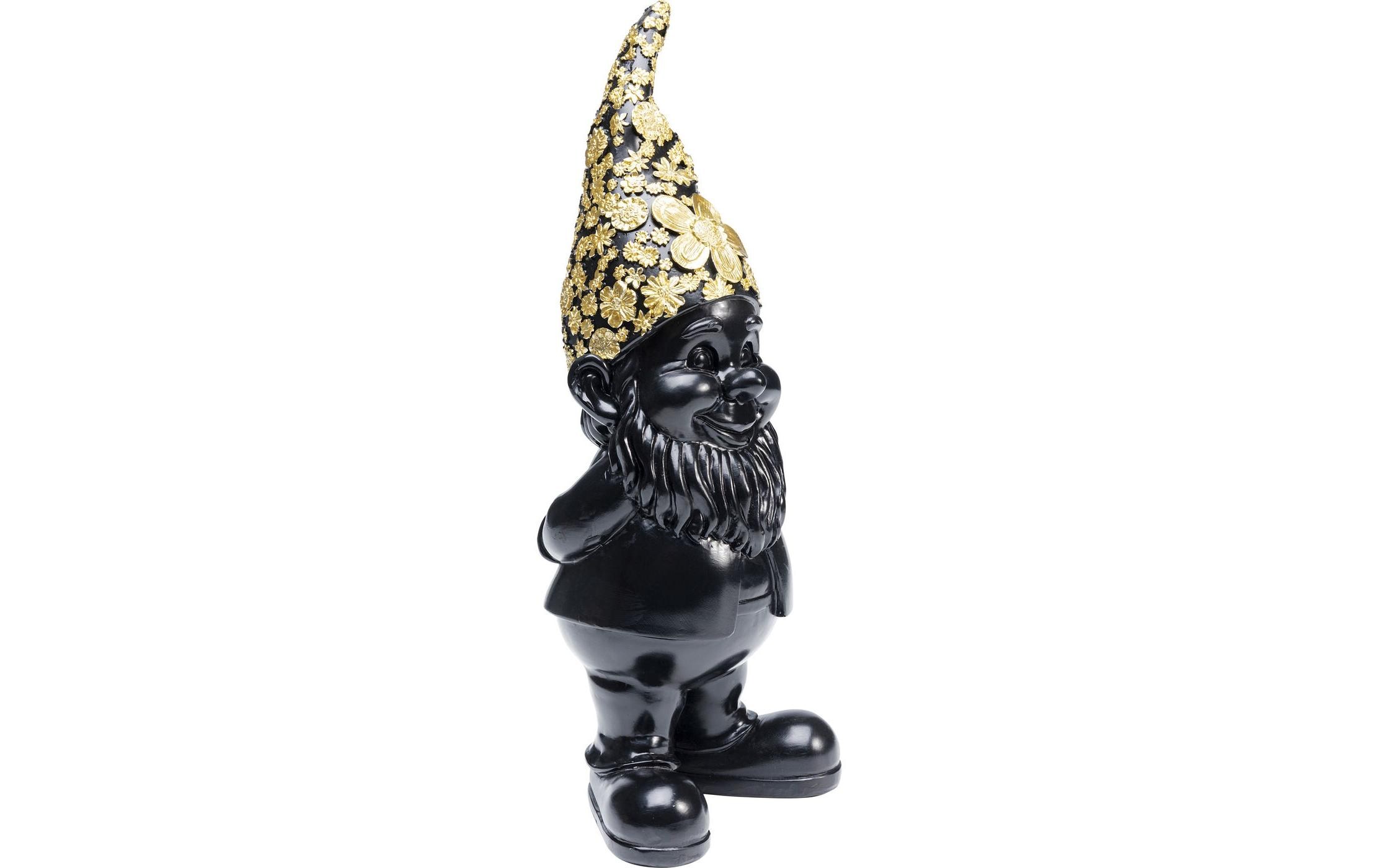 Dekofigur Zwerg Stehend 30 cm, Schwarz/GoldDeko Figur