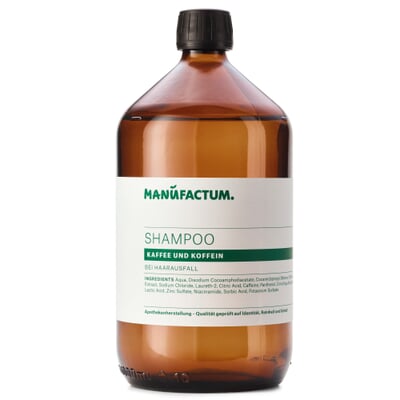 Manufactum Shampoo, Kaffee und Koffein, 1-l-Glasflasche