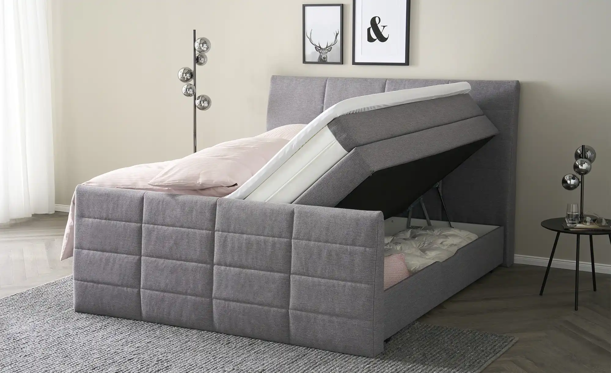 Boxspringbett mit praktischem Bettkasten Baron