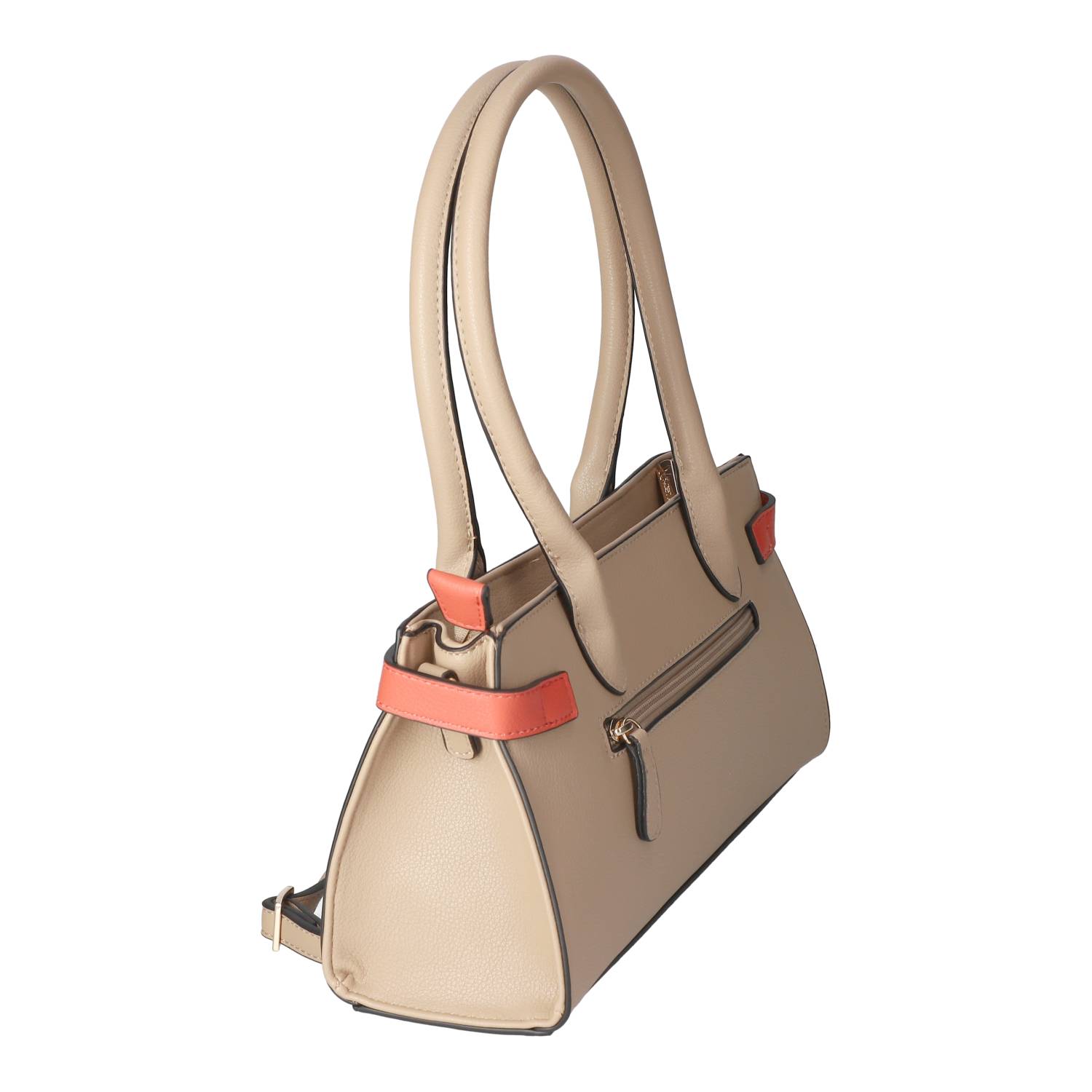 Kaerlek Schultertasche - taupe/coral