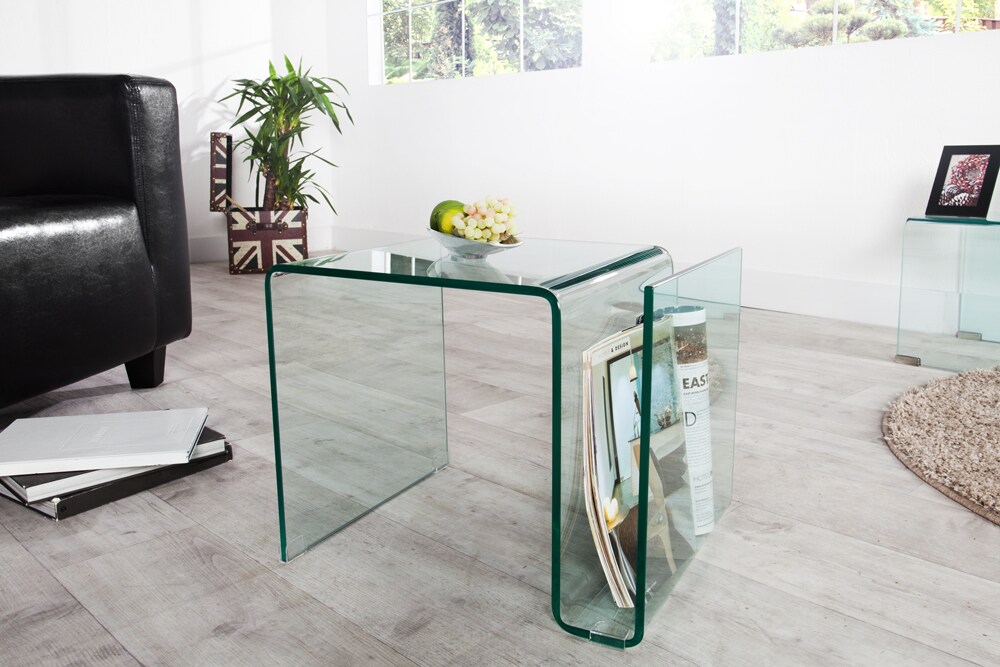 riess-ambiente Couchtisch FANTOME - 50cm Beistelltisch mit Ablage für Magazine transparent Glas