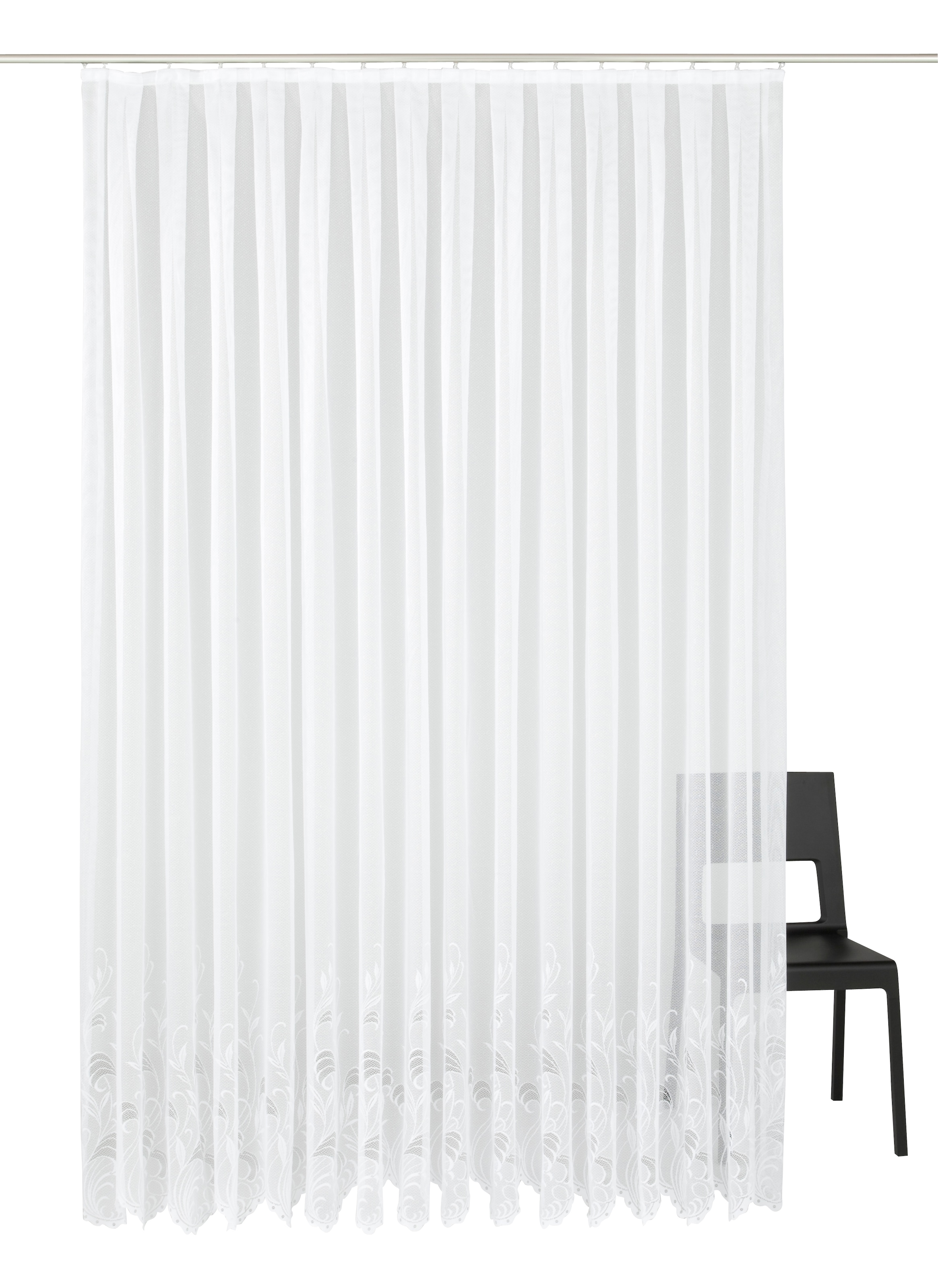 Weckbrodt Gardine »Jacqu« Kräuselband 1 Stk. tlg. feste Falten, Jacquard, halbtransparent, Bordüre, nach Mass, Store