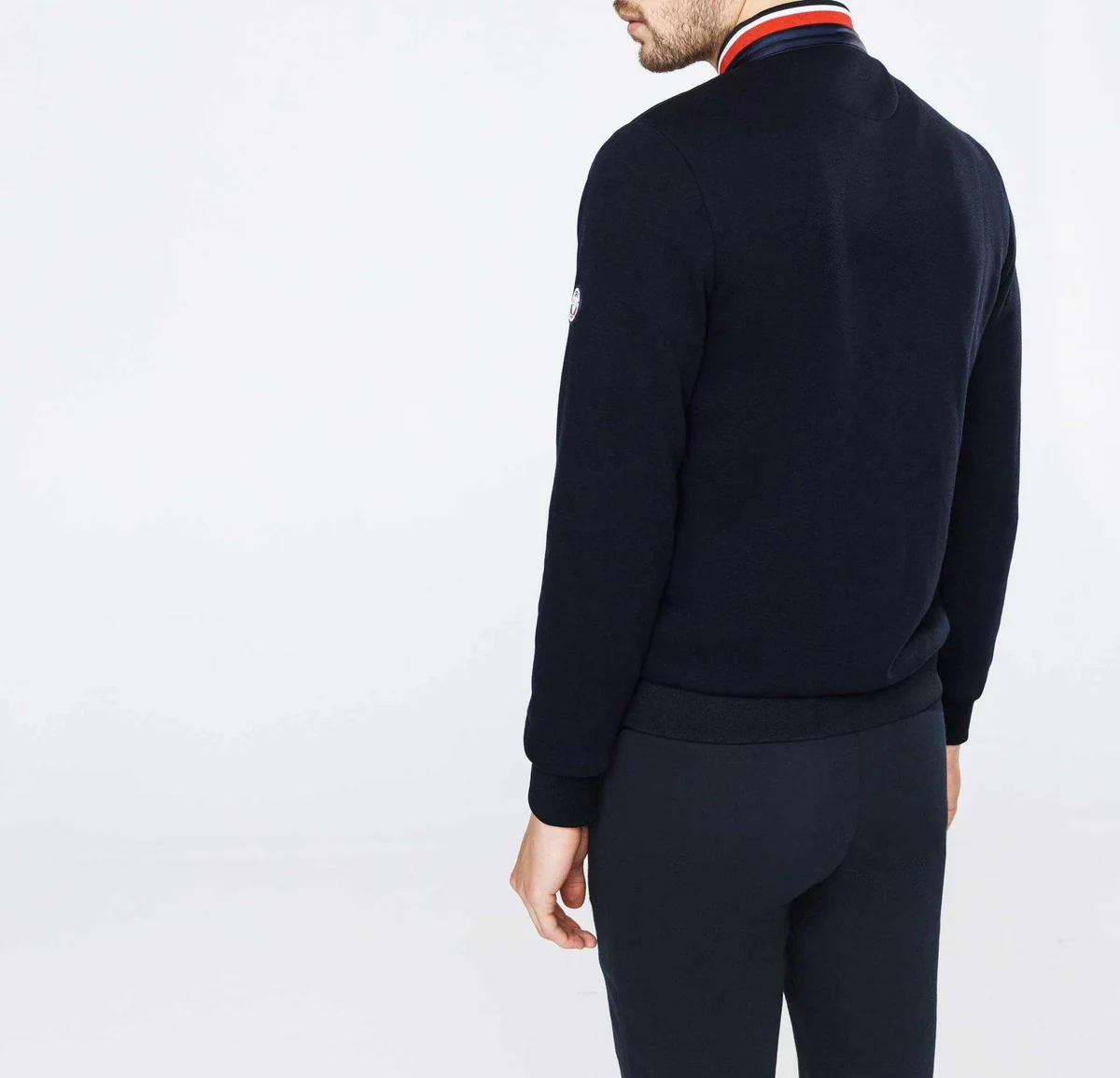 Sweat pull zippé col teddy marine 