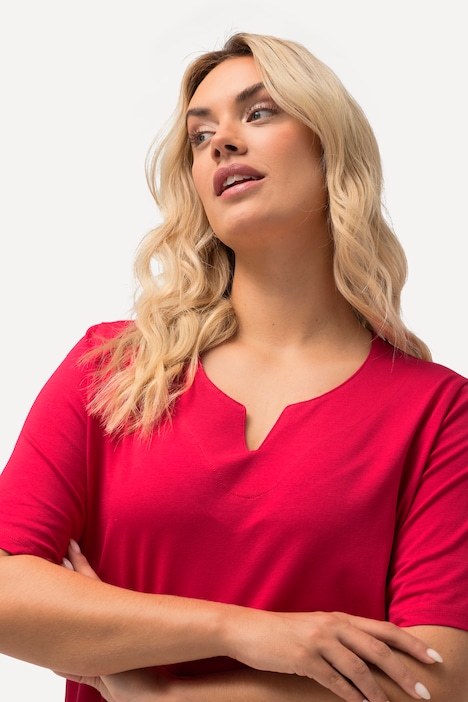 T-Shirt, A-Linie, Tunika-Ausschnitt, Halbarm
