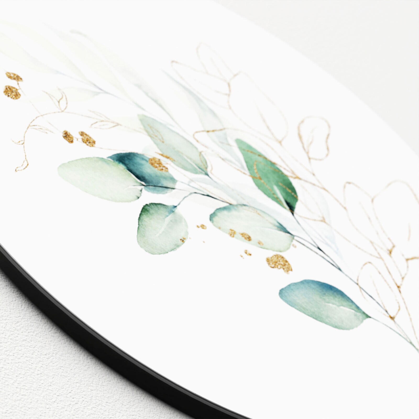 PRO ART Glas-Art Bild WATERCOLOURED LEAVES II Ø 20 cm mehrfarbig